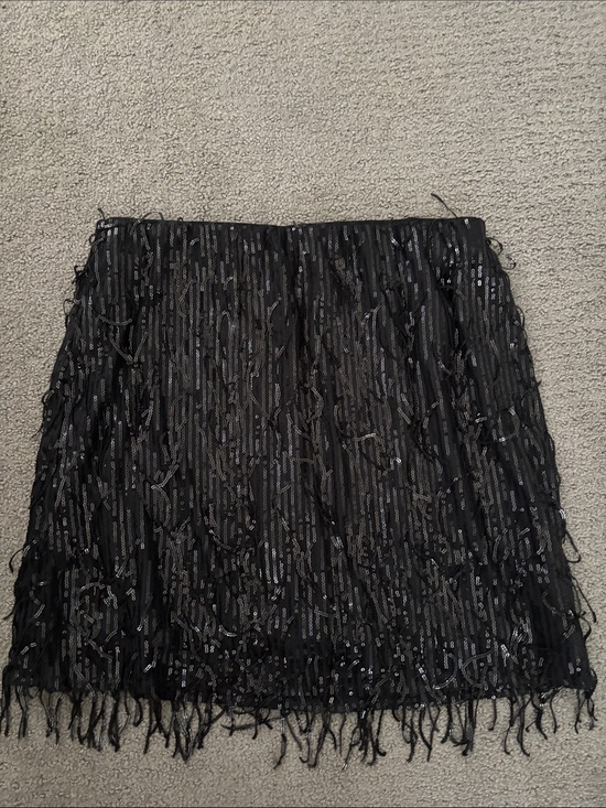 a new day Dresses & Skirts - a new day Black Sequin Fringe Mini Skirt